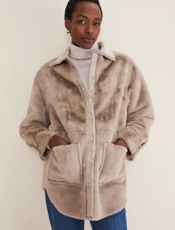 Coats^Phase Eight Heidi Reversible Shacket Mink