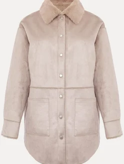 Coats^Phase Eight Heidi Reversible Shacket Mink