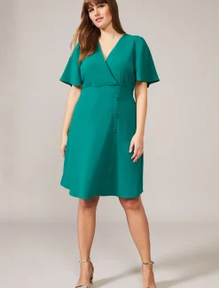Dresses^Phase Eight Hosana V-Neck Dress Green