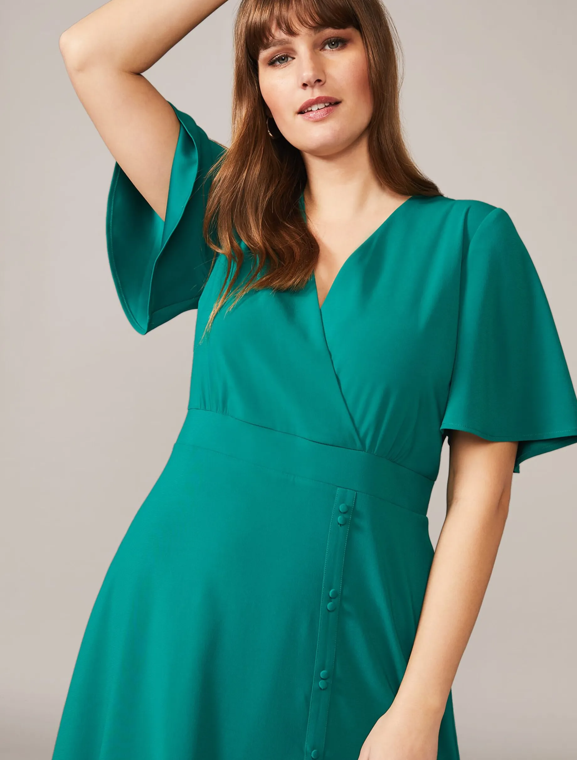 Dresses^Phase Eight Hosana V-Neck Dress Green