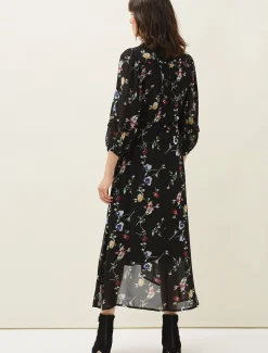 Dresses^Phase Eight Imara Floral Print Midaxi Dress Black/Multi
