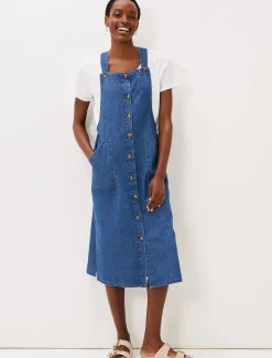 Dresses^Phase Eight Irena Pinafore Dress Denim