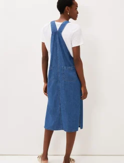 Dresses^Phase Eight Irena Pinafore Dress Denim