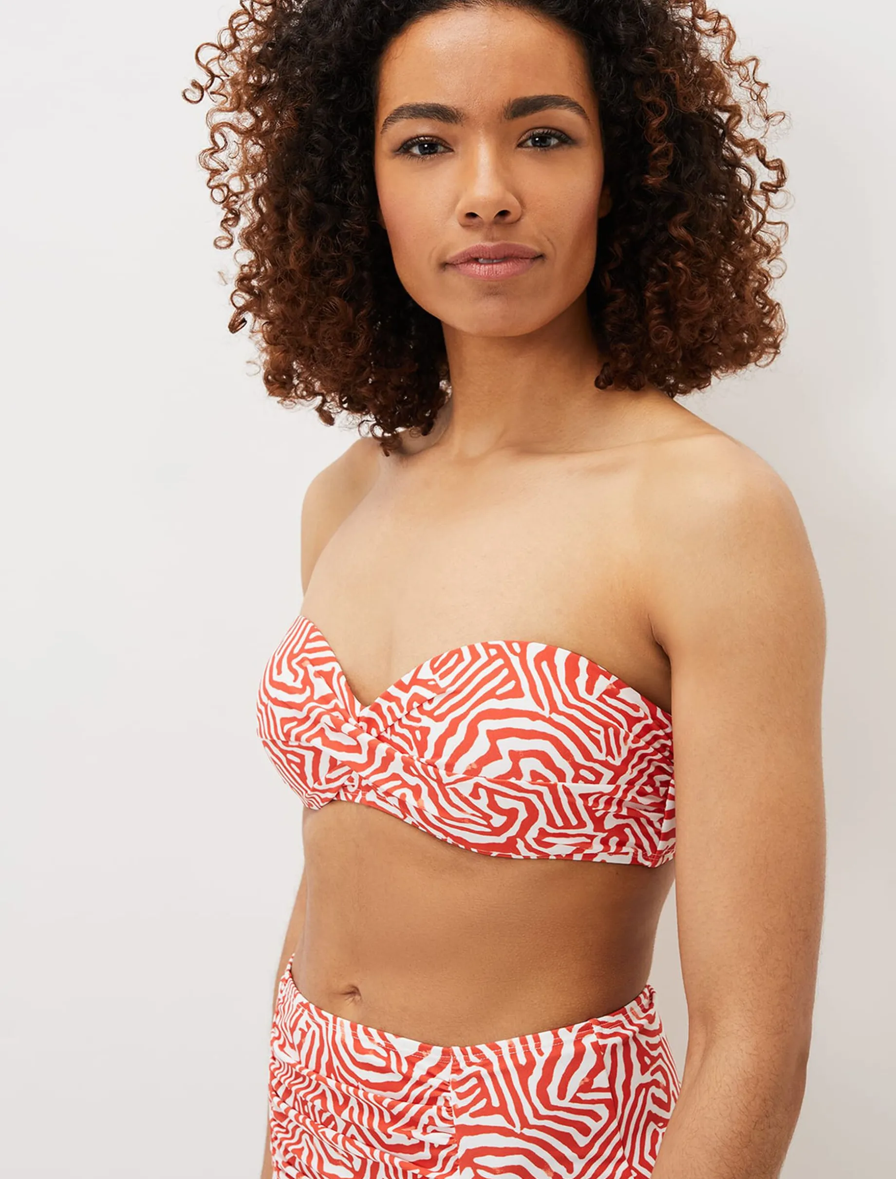 Swimwear^Phase Eight Isabelle Zebra Bikini Top Burnt Orange/ Ivory