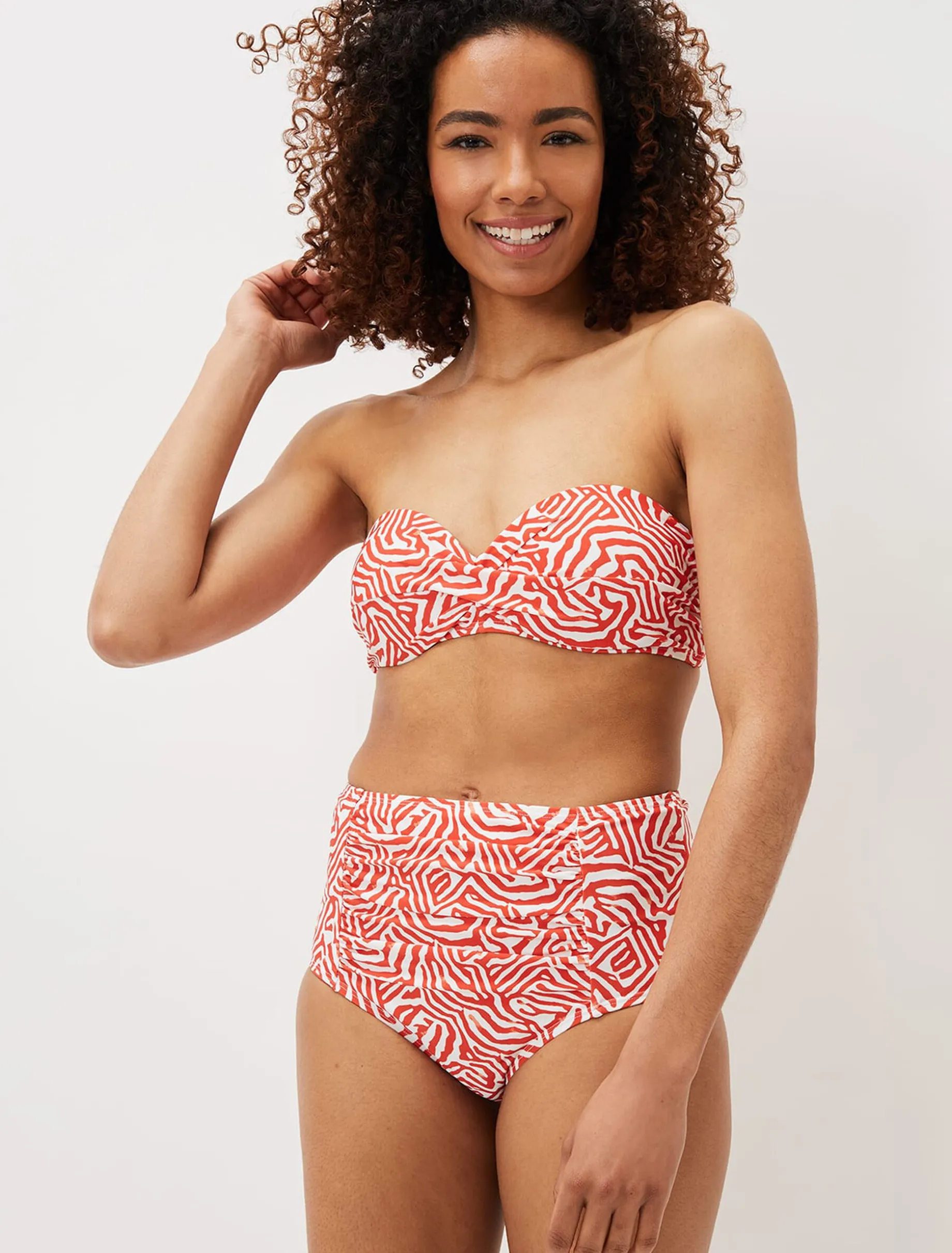 Swimwear^Phase Eight Isabelle Zebra Bikini Top Burnt Orange/ Ivory