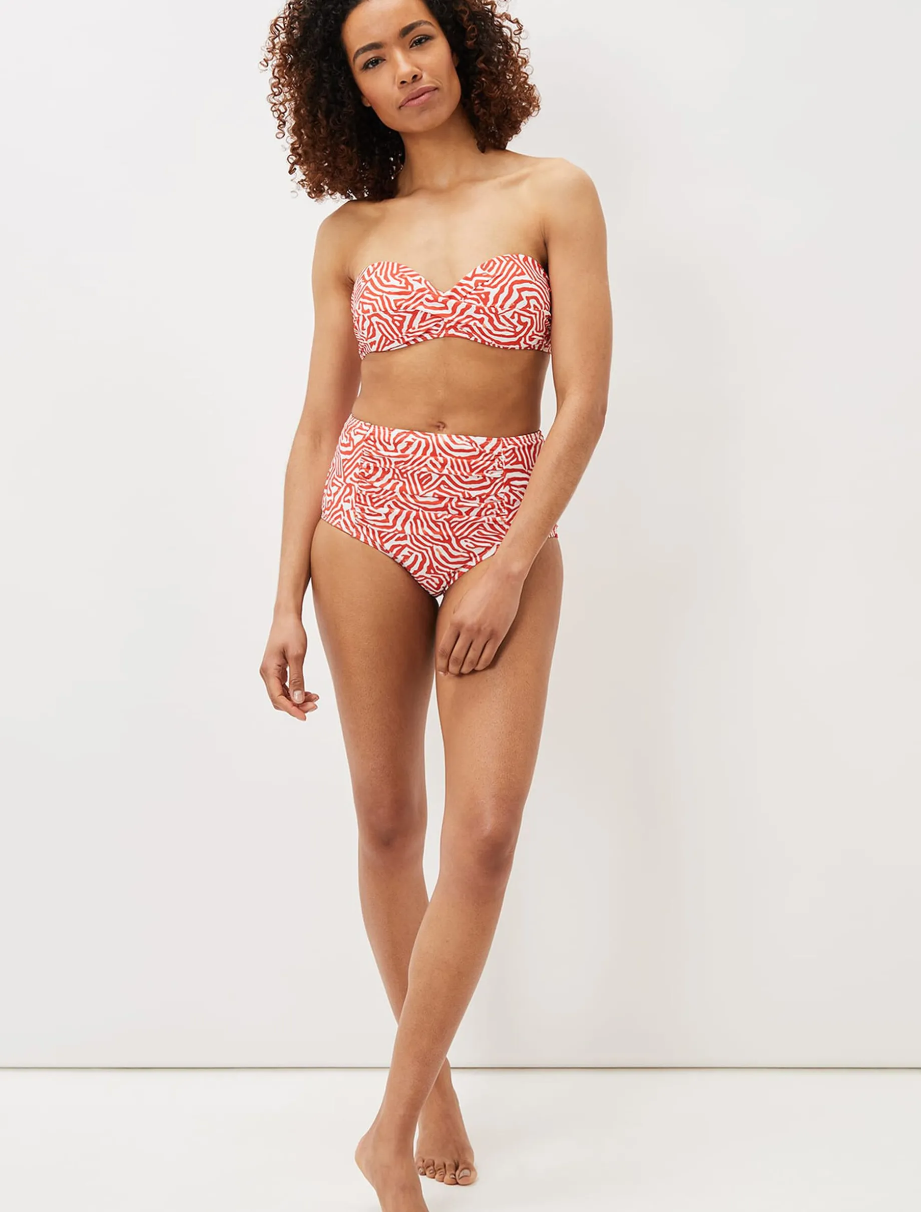 Swimwear^Phase Eight Isabelle Zebra Bikini Top Burnt Orange/ Ivory