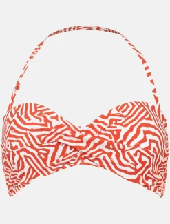 Swimwear^Phase Eight Isabelle Zebra Bikini Top Burnt Orange/ Ivory
