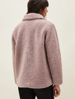 Coats^Phase Eight Izzy Short Teddy Coat Frosted Heather