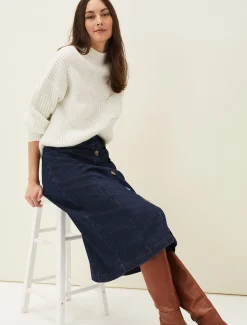 Skirts^Phase Eight Jessa Midi Pencil Skirt Denim