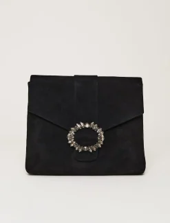 Bags^Phase Eight Jewel Front Clutch Black