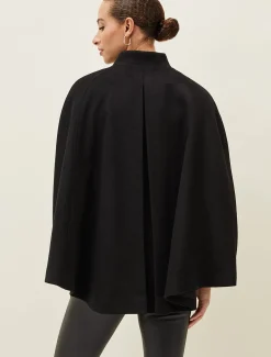 Coats^Phase Eight Jodie Wool Blend Cape Coat Black
