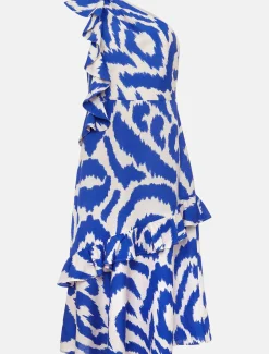 Dresses^Phase Eight Joy One Shoulder Midi Dress Indigo/Ivory