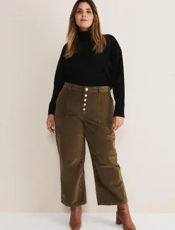 Trousers & Shorts^Phase Eight Karlie Button Through Corduroy Jeans Olive