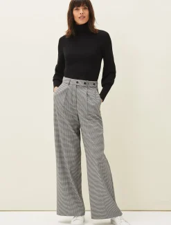 Trousers & Shorts^Phase Eight Karrie Dogtooth Wide Leg Trouser Black/White