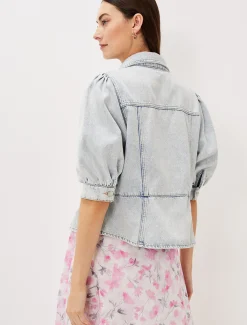 Jackets^Phase Eight Karys Fashion Puff Sleeve Jacket Denim