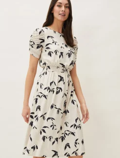 Dresses^Phase Eight Keeley Floral Print Dress Stone