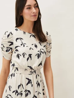 Dresses^Phase Eight Keeley Floral Print Dress Stone