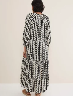 Dresses^Phase Eight Lara Midi Dress Black/Ivory
