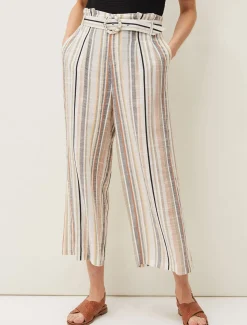 Trousers & Shorts^Phase Eight Laurie Stripe Culottes Neutral