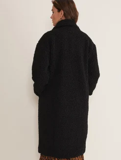 Coats^Phase Eight Libbie Longline Teddy Coat Black