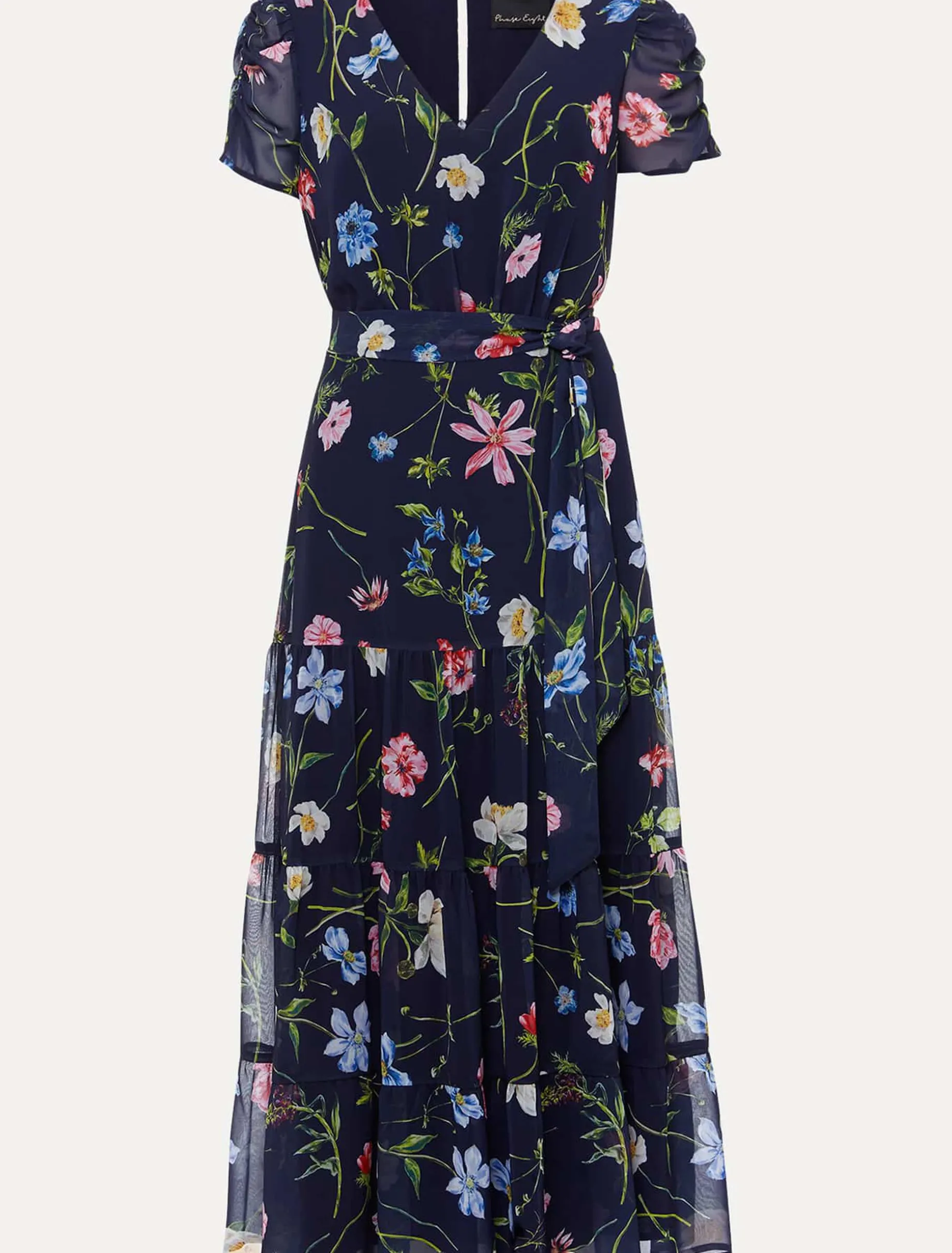 Dresses^Phase Eight Lola Floral Tiered Midi Dress Navy/Multi