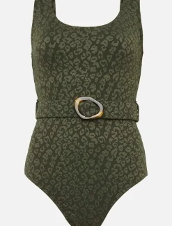 Swimwear^Phase Eight Lolicia Animal Texture Swimswuit Khaki