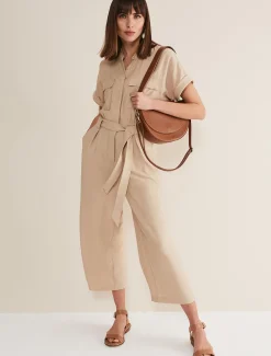 Dresses^Phase Eight Lyla Belted Jumpsuit Stone