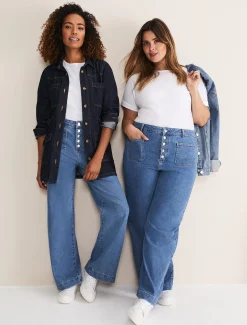 Trousers & Shorts^Phase Eight Magsie Wide Leg Jeans Mid Wash Blue