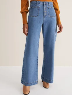 Trousers & Shorts^Phase Eight Magsie Wide Leg Jeans Mid Wash Blue