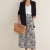 Trousers & Shorts^Phase Eight Malaya Printed Wide Leg Culottes Black/Ivory