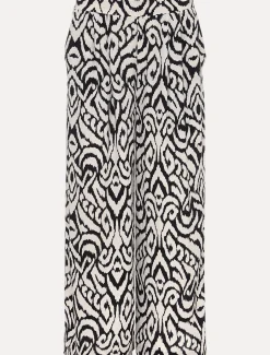 Trousers & Shorts^Phase Eight Malaya Printed Wide Leg Culottes Black/Ivory