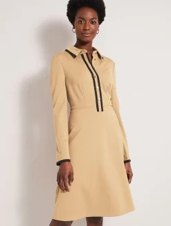 Dresses^Phase Eight Manda Colourblock Dress Camel/Black