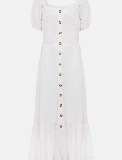 Dresses^Phase Eight Maribella Linen Midi Dress White