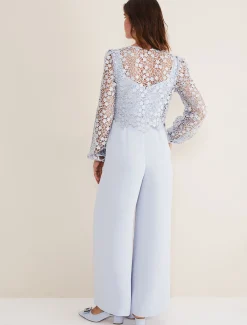 Dresses^Phase Eight Mariposa Lace Jumpsuit Cornflower