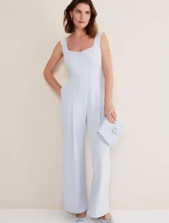 Dresses^Phase Eight Mariposa Lace Jumpsuit Cornflower