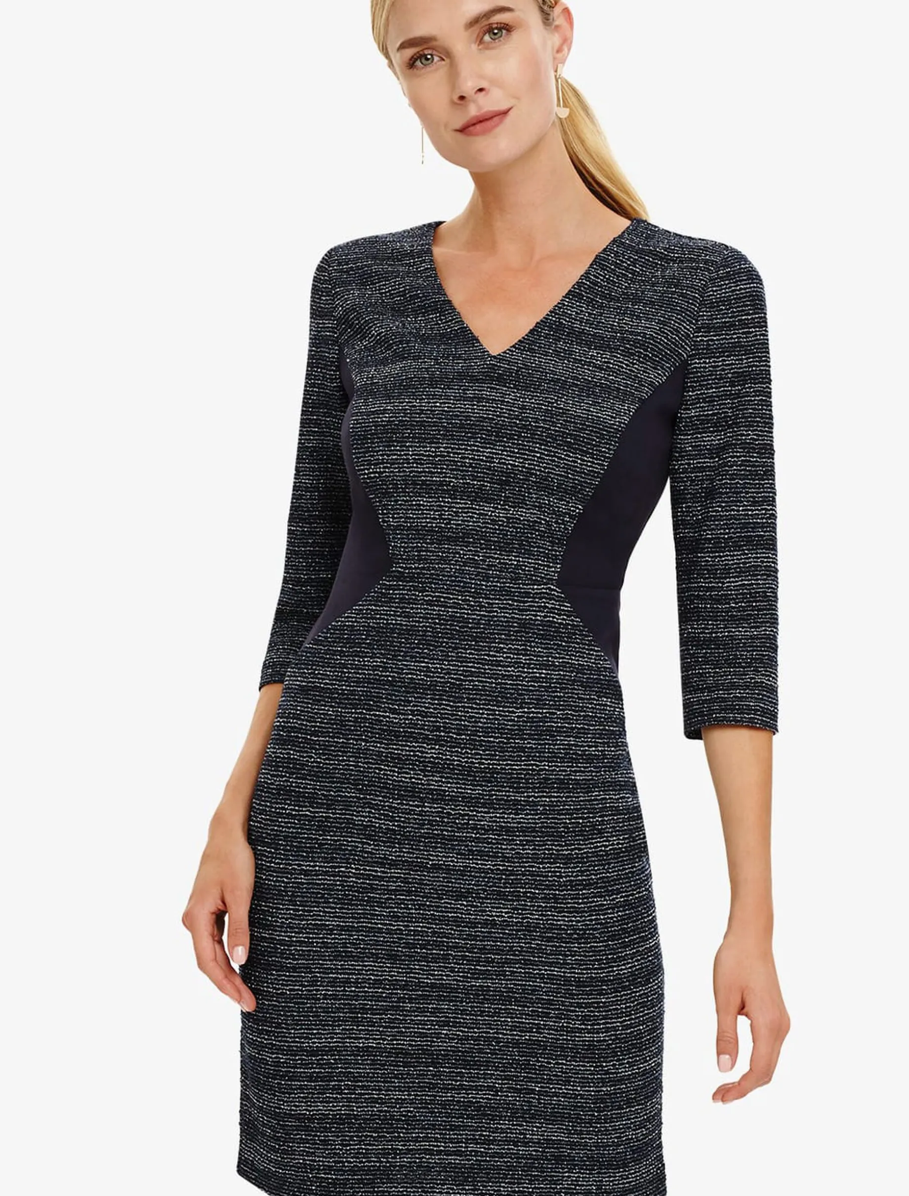 Dresses^Phase Eight Marisa Metallic Dress Navy
