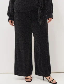 Trousers & Shorts^Phase Eight Mell Shimmer Lurex Co-Ord Trousers Black/Silver