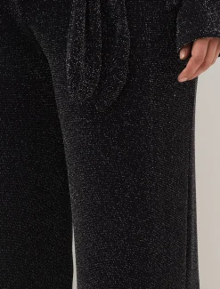 Trousers & Shorts^Phase Eight Mell Shimmer Lurex Co-Ord Trousers Black/Silver