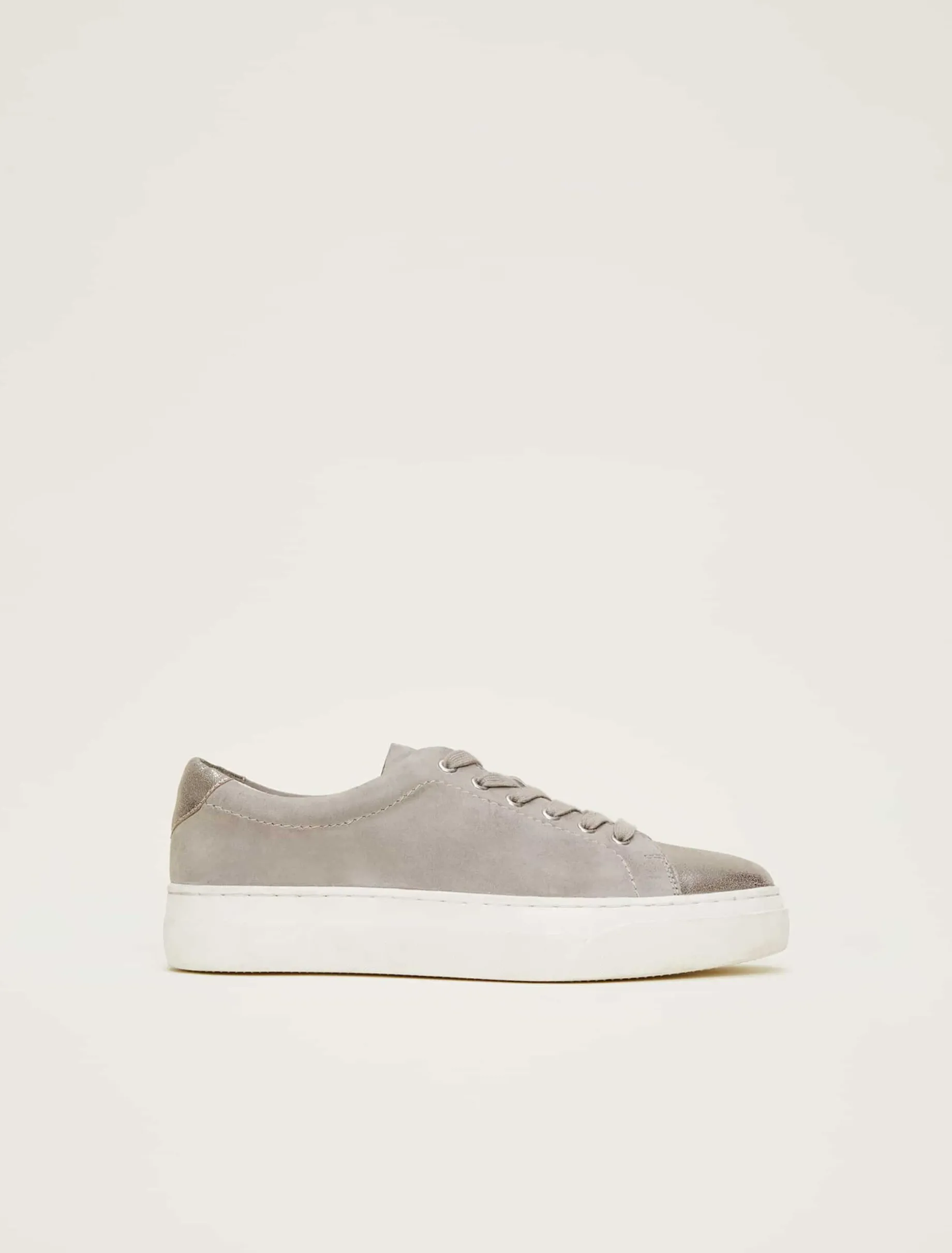 Flats^Phase Eight Metallic Trainer Grey