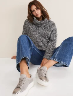 Flats^Phase Eight Metallic Trainer Grey