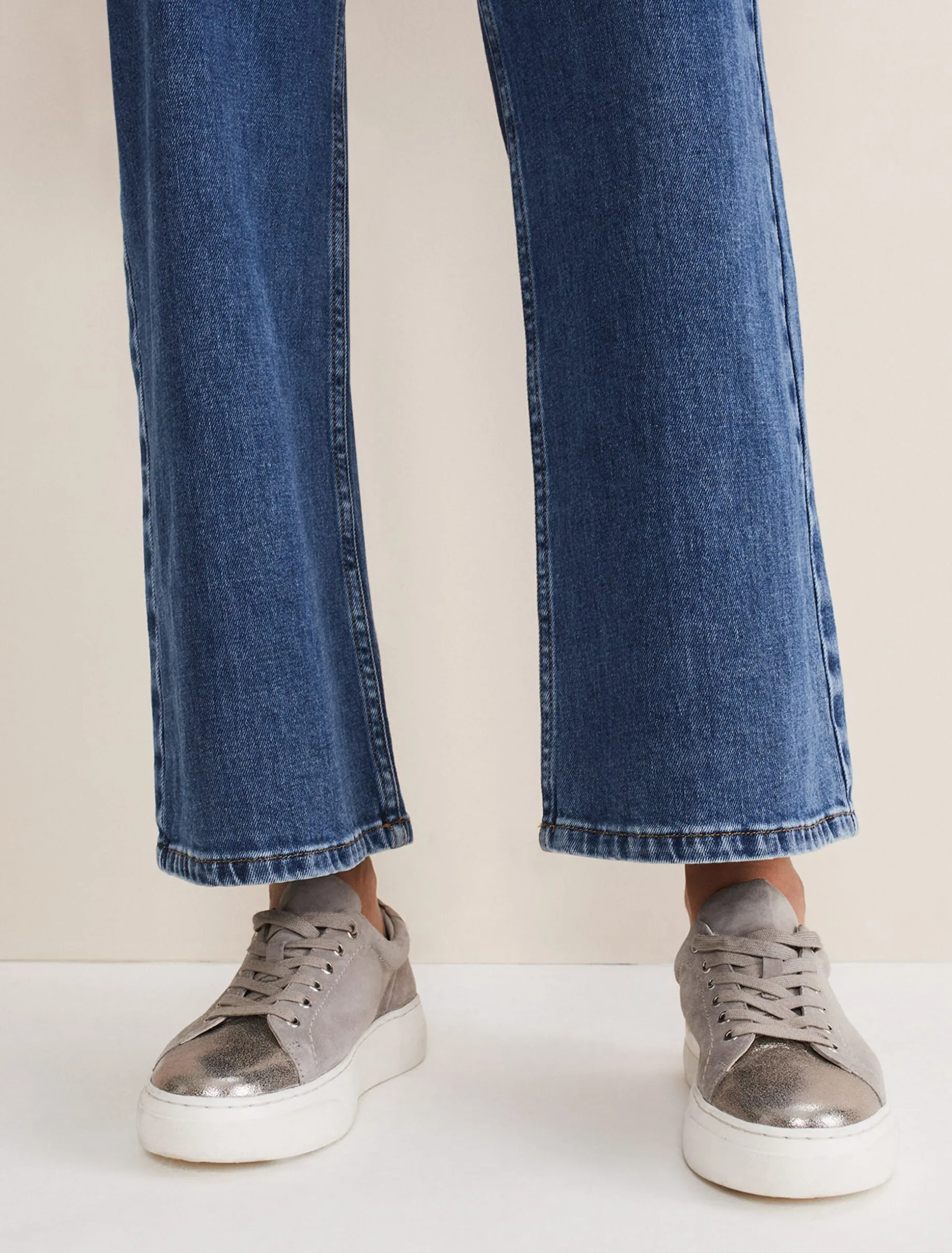 Flats^Phase Eight Metallic Trainer Grey