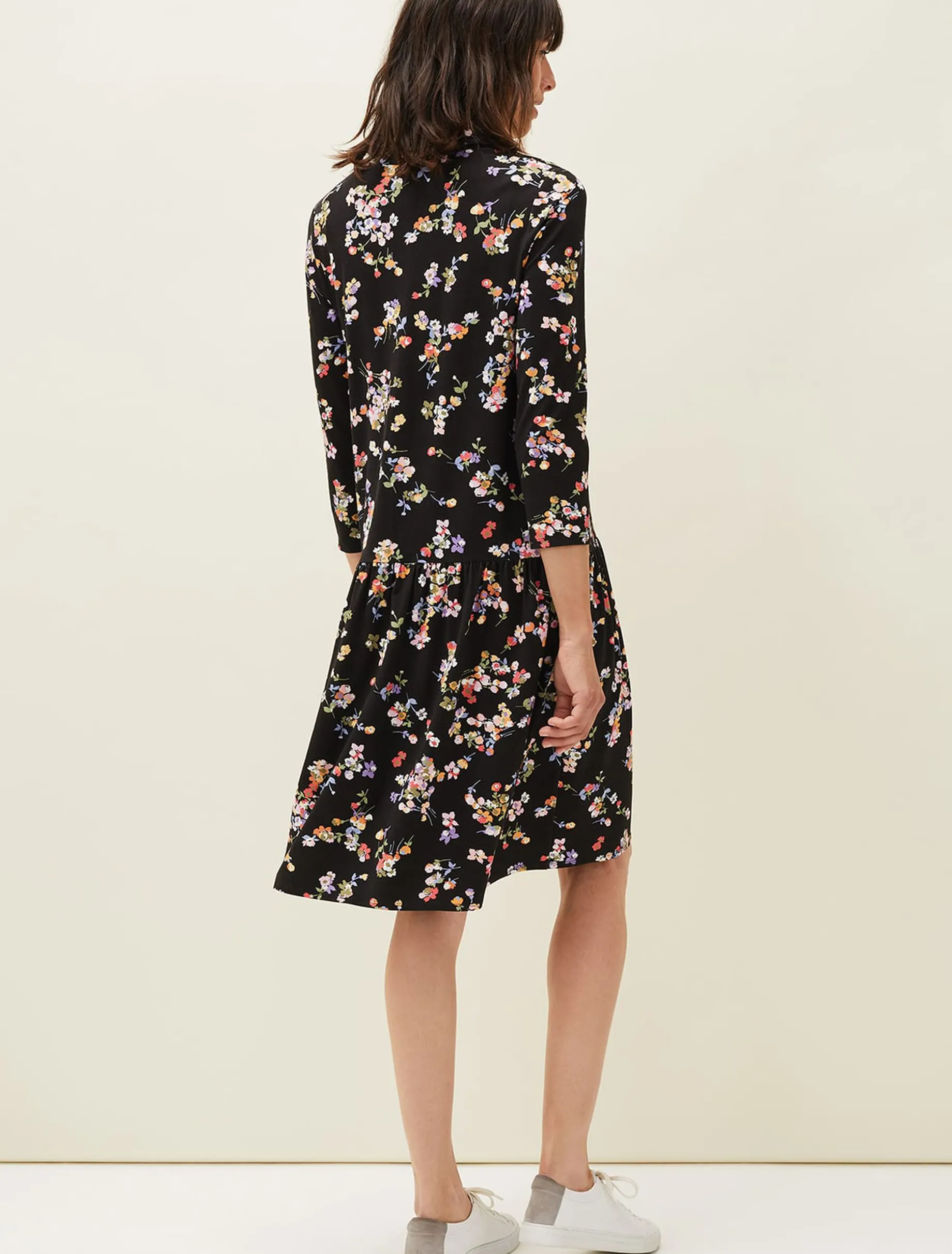 Dresses^Phase Eight Mina Floral Print Shirt Dress Black/Multi