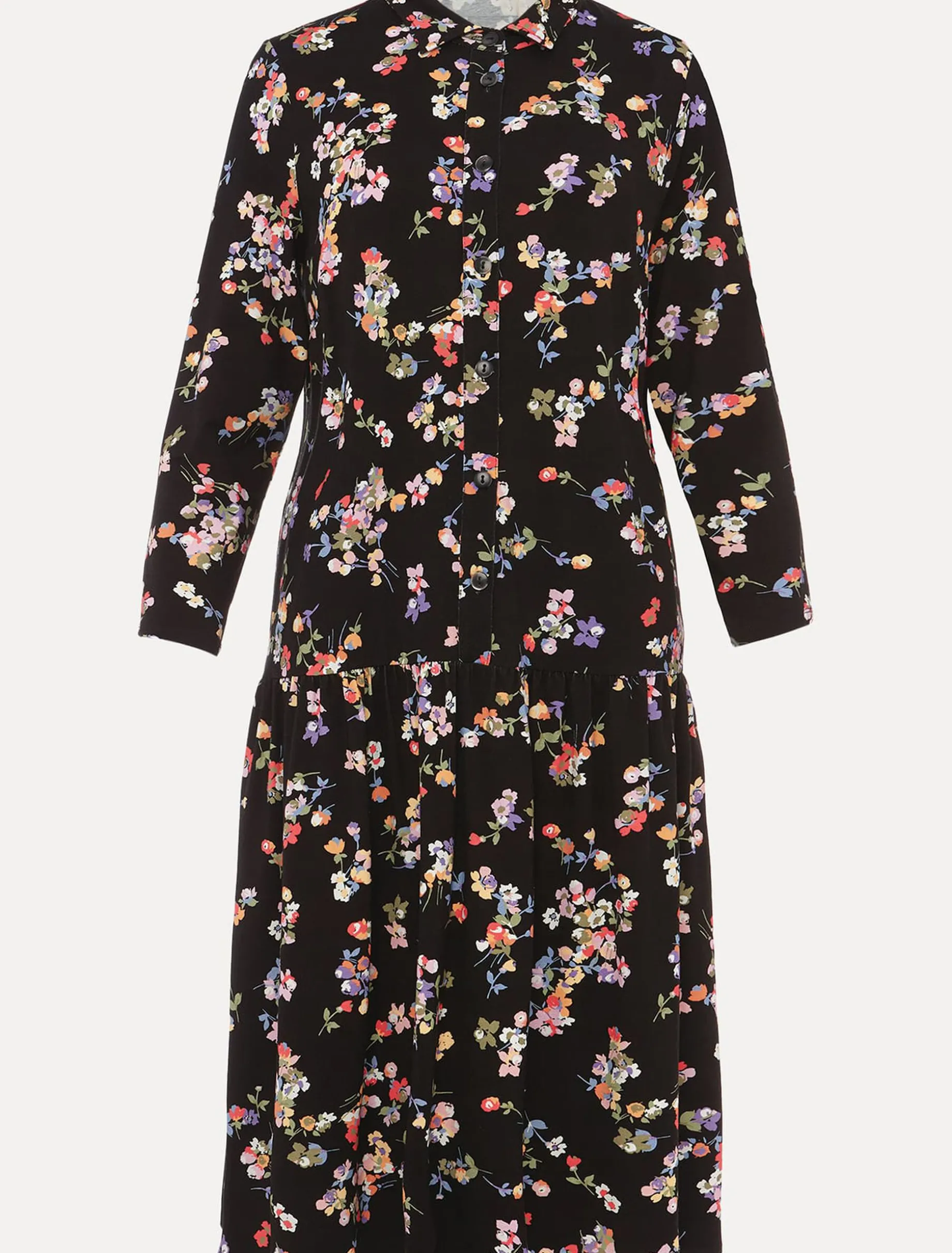 Dresses^Phase Eight Mina Floral Print Shirt Dress Black/Multi