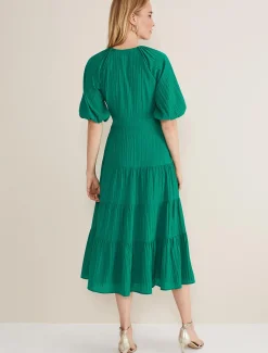 Dresses^Phase Eight Morven Green Wrap Midi Dress Bright Green