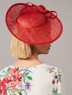 Fascinators & Hats^Phase Eight Muna Twist Back Disc Fascinator Fire Red