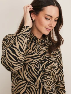 Tops & T-Shirts^Phase Eight Nerissa Animal Print Snuggle Camel/Black