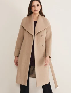Coats^Phase Eight Nicci Wool Belted Coat Camel
