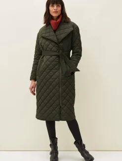 Coats^Phase Eight Nila Quilted Puffer Coat Dark Olive