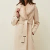 Coats^Phase Eight Nina Fur Collar Coat Winter White