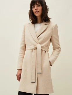 Coats^Phase Eight Nina Fur Collar Coat Winter White